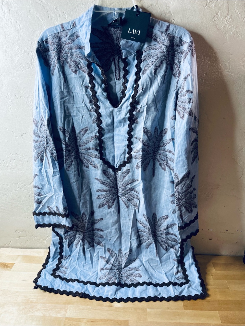 Lavi couture Printed Mini  Dress - Blue + Copper size medium